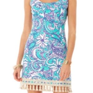 Gold Fish Blue Lilly Pulitzer Shift Dress (EUC)